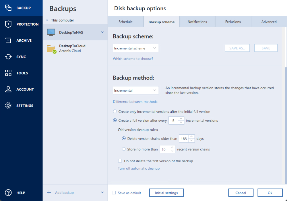 Acronis True Image screenshot