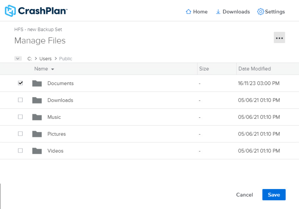CrashPlan screenshot